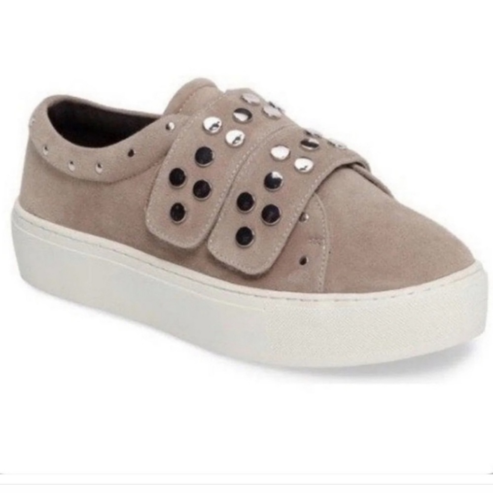 Rebecca Minkoff Natasha Studded Sneaker Sand Suede Sz 7